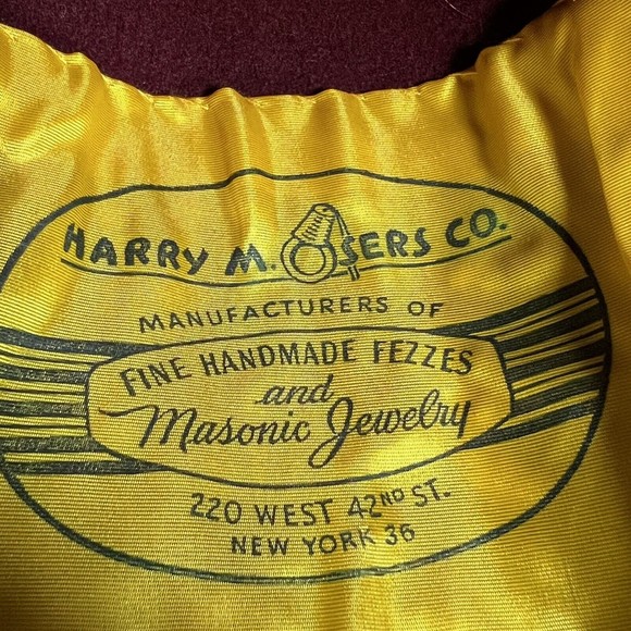 VTG Harry M Osers Antioch Masonic Shriners Rhinestone Tassel size 7 Fez Hat Cap - Picture 10 of 12